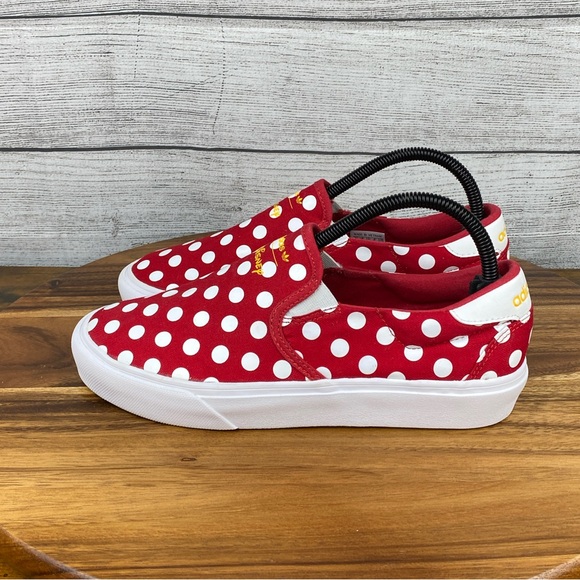 Disney x adidas Court Rallye Slip J Red Polka Minnie Sneaker Women’s Size 8.5
